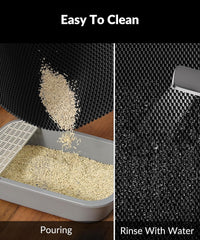 Cat Litter Mat, Cut to Fit Any Place - Black / 35x23 Inch - image 4
