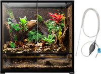 REPTI ZOO 50 Gallon Reptile Glass Tank Terrarium 2 in 1 Side Meshes - 36" x 18" x 36" (Paludarium)