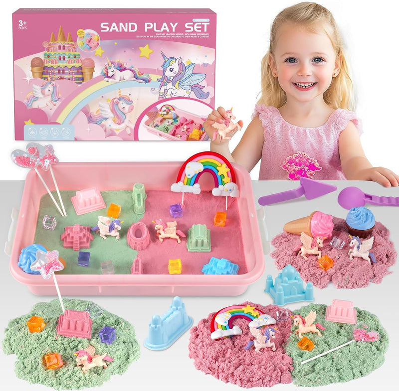 Aliex farm sensory bin with play sand, take-apart trucks and farm animals in a lidded box