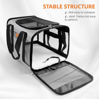YUNIQUE Soft-Sided Cat & Dog Carrier for Pets Up to 15 Lbs - grey - image 4