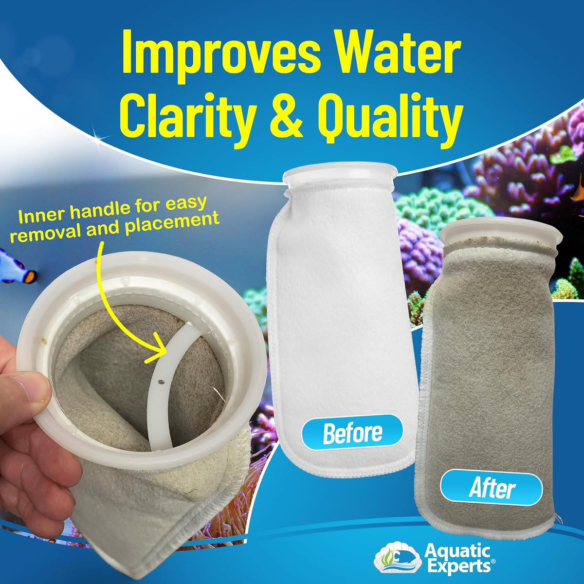 Aquatic Experts Felt Filter Socks - 100 Micron – 4" Ring – 4" x 8" / 2 Pack - image 4