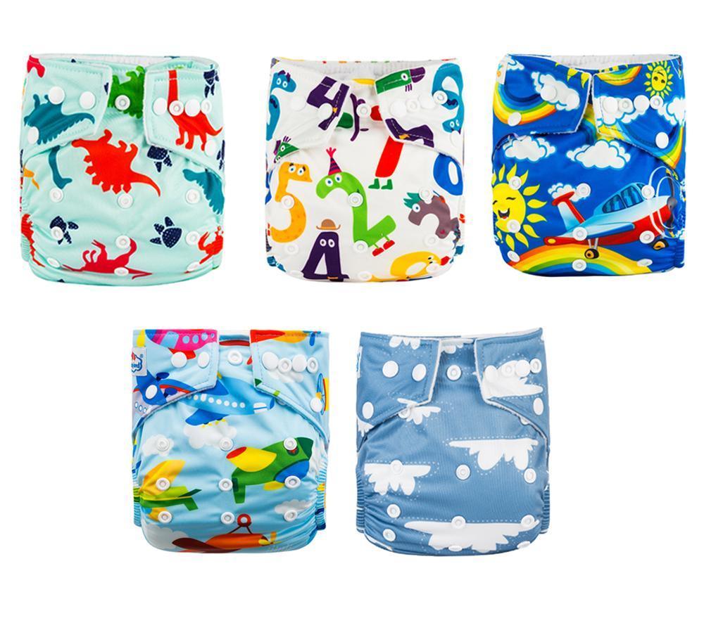 Modern Luxury Printed Baby Nappy 5pcs/Lot Washable Diapers Good Quality Pocket Diaper For Kids - BIG FRENCHIES