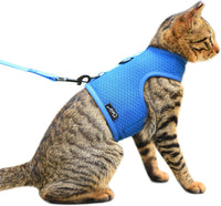 Cat Harness and Leash Set for Walking Escape Proof - Blue / Xxl 19-26 lbs