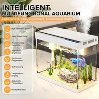Fish Tank, 2.4-Gallon Aquarium Starter Kit with 3-in-1 Quiet Pump – Essentials for Fish - White - image 2