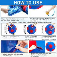 30inch Giant Herding Ball with Cover Anti Burst Ball Please Watch VCR for How to Inflation Horse Toys for Horses Stall Entertainment Play, Pump Included (Classic)