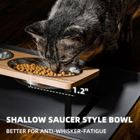 Elevated Whisker Friendly Cat Bowls - Stainless Steel-2Bowls - image 2