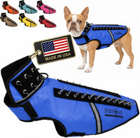 CoyoteVest SpikeVest Dog Harness, Made in the USA, XS-Yellow – Essentials for Dogs - Royal Blue / Medium