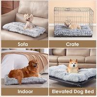 EHEYCIGA Fluffy Dog Crate Bed, Plush Extra Large Dog Pillow - Grey / 41 x 27.5 - image 4
