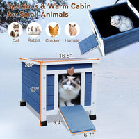 Cat House for Outdoor Cats - Blue(with Liner) - image 2