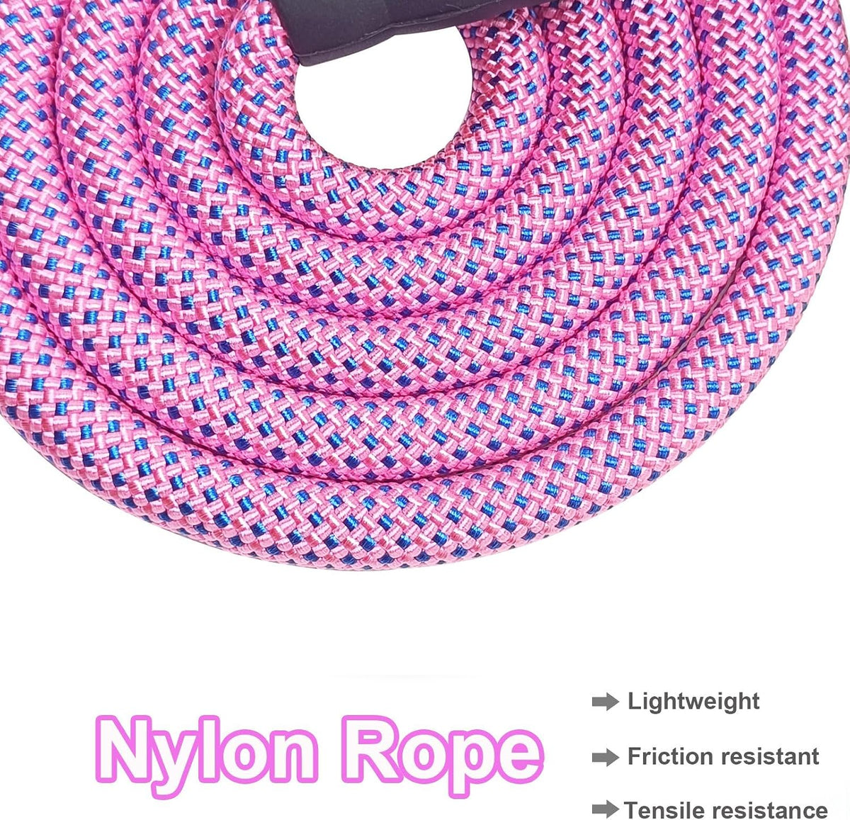 MayPaw Rope Dog Leash, Thick Leash for Medium Large Dogs - pink-blue dot / 1/2" * 6' - image 4