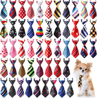 Sadnyy 50 Pcs Dog Ties Adjustable Neck Ties for Dog - Solid