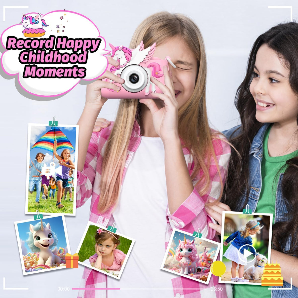 Dinosaur Kids Camera for Boys Girls - Pink - image 4