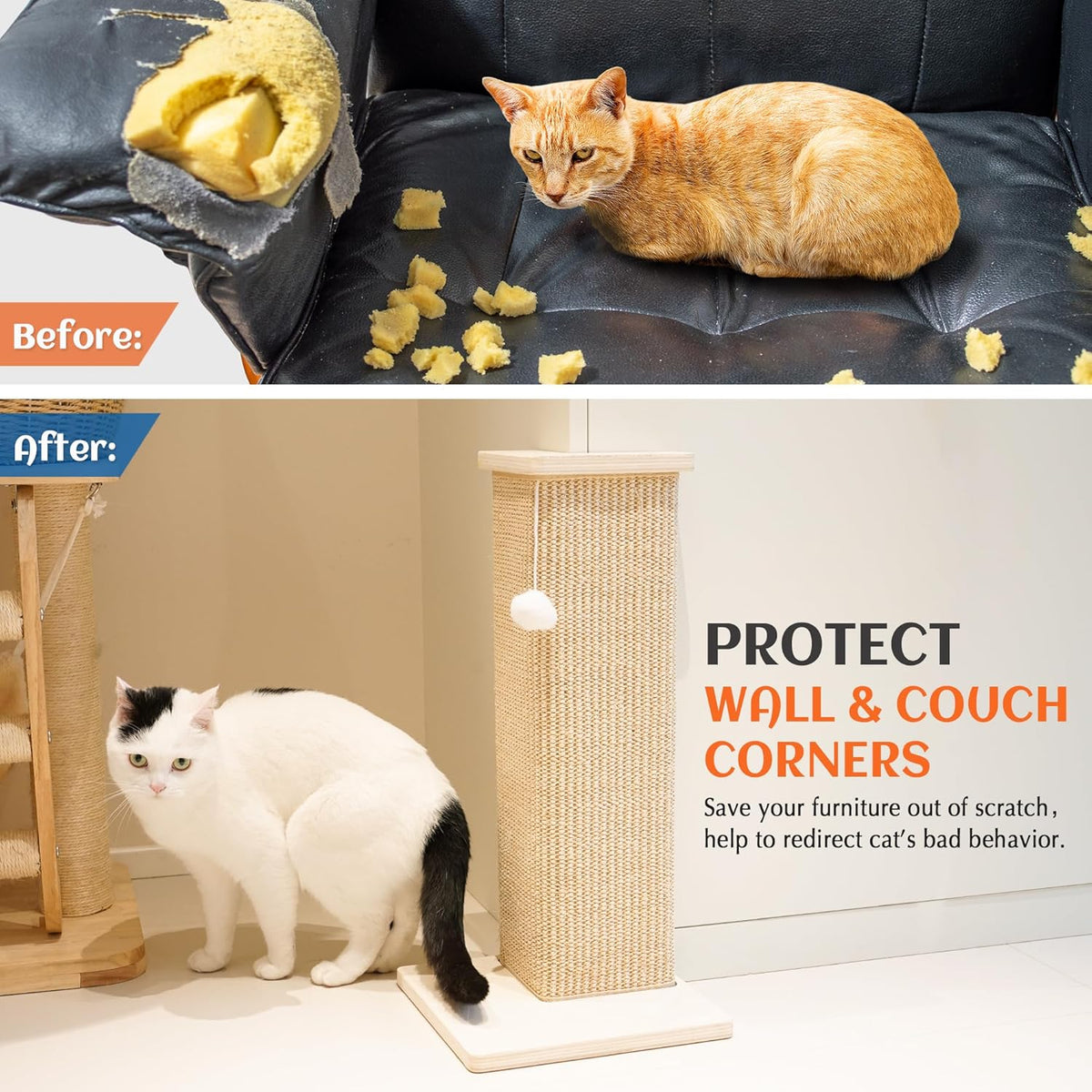 PETKARAY Couch Corner Cat Scratcher - Corner / Medium - image 4