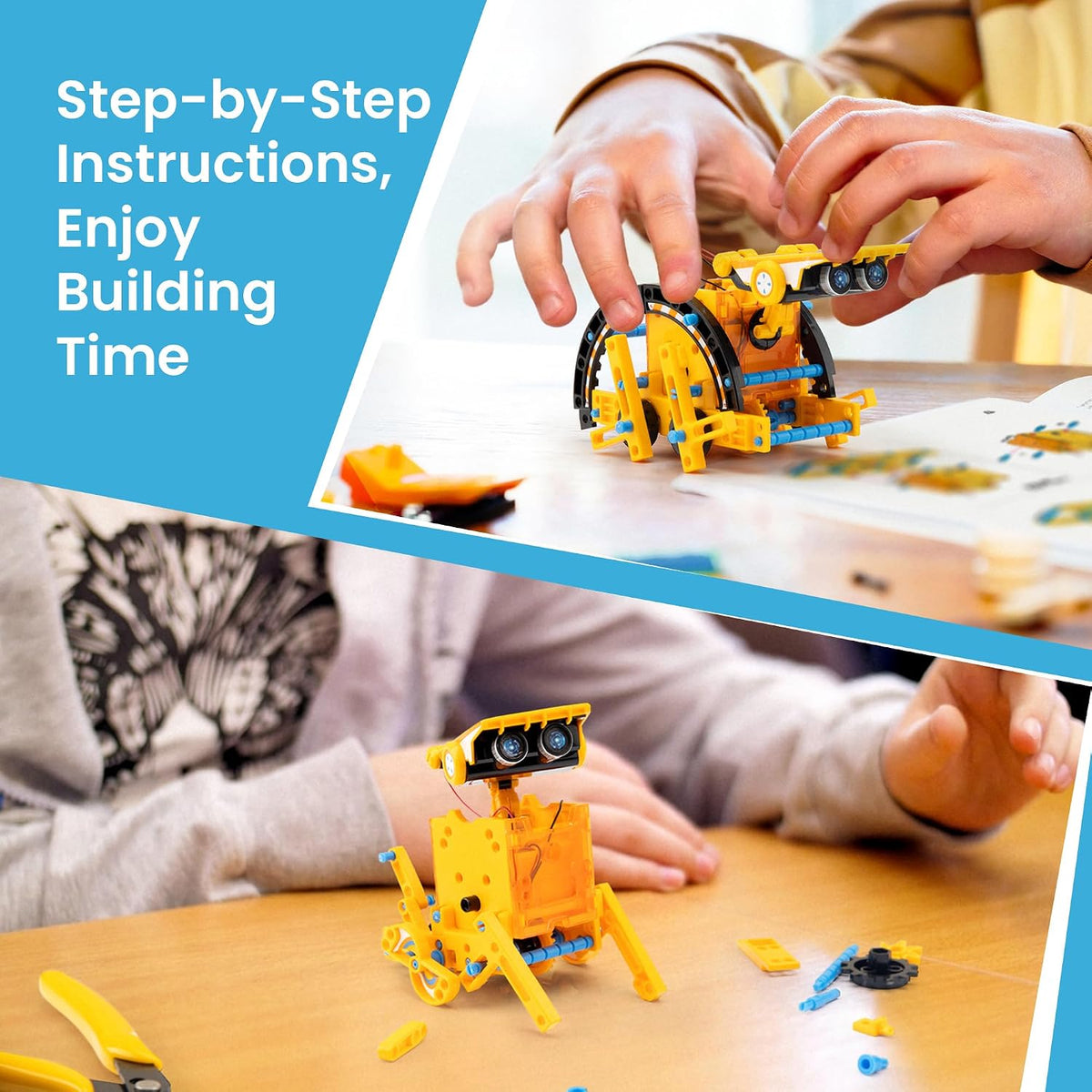 Sillbird 12-in-1 Solar Robot Building Kit STEM Gift for Boys Ages 8-13 – Fun for Kids & Family - Yellow - image 4