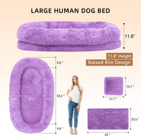 Grey Human Dog Bed, 71''x45''x12'' Size Fits Adult and Pet - Purple - image 2
