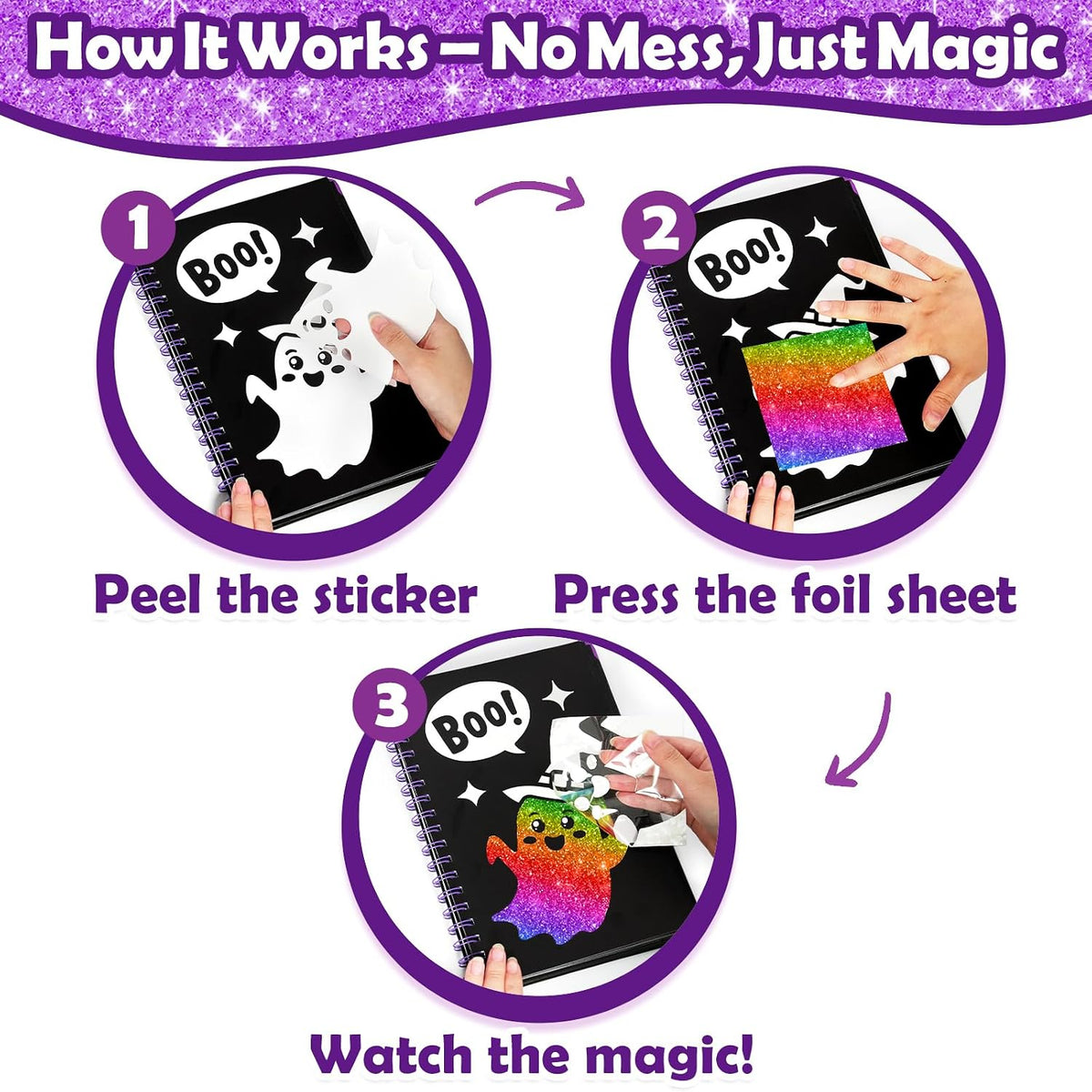 FUNNYB&G Foil Art Craft Kit for Kids - Happy Halloween - image 4