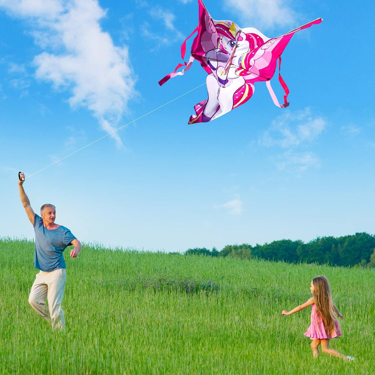 JOYIN 43.3'' Unicorn Kite Easy to Fly for Kids and Adults - Pink - image 4