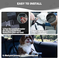 Dog Car Seat for Small Dogs, Large Leather Dog Car Bed with Storage Pocket, Waterproof PVC Leather Booster Seat Travel Bed for Front & Back Seat, Clip-On Safety Leash (Black)