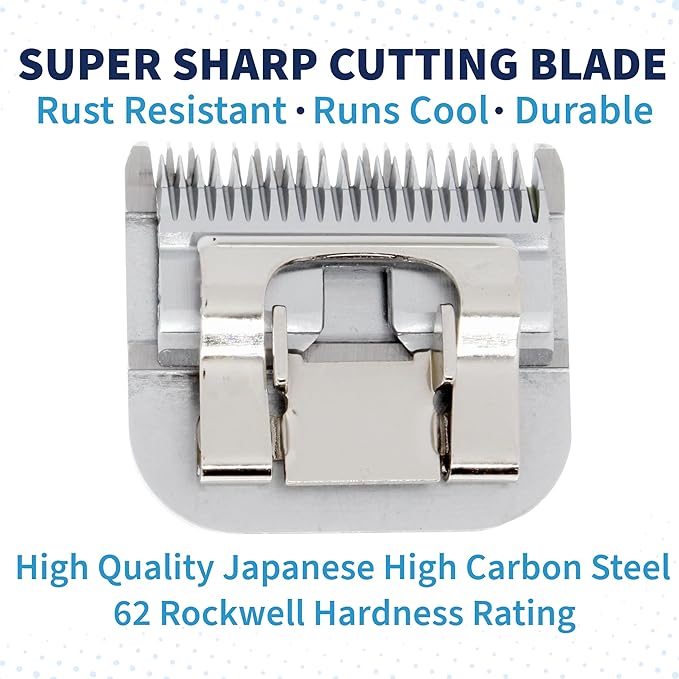 Detachable A Series 3/4 Blade Dog Grooming Cut Length 3/4" - 19mm Ideal for Large Trimming Areas Japanese Carbonized Steel Dog 19mm Replacement Blades | Compatible A5 Series(34HT)