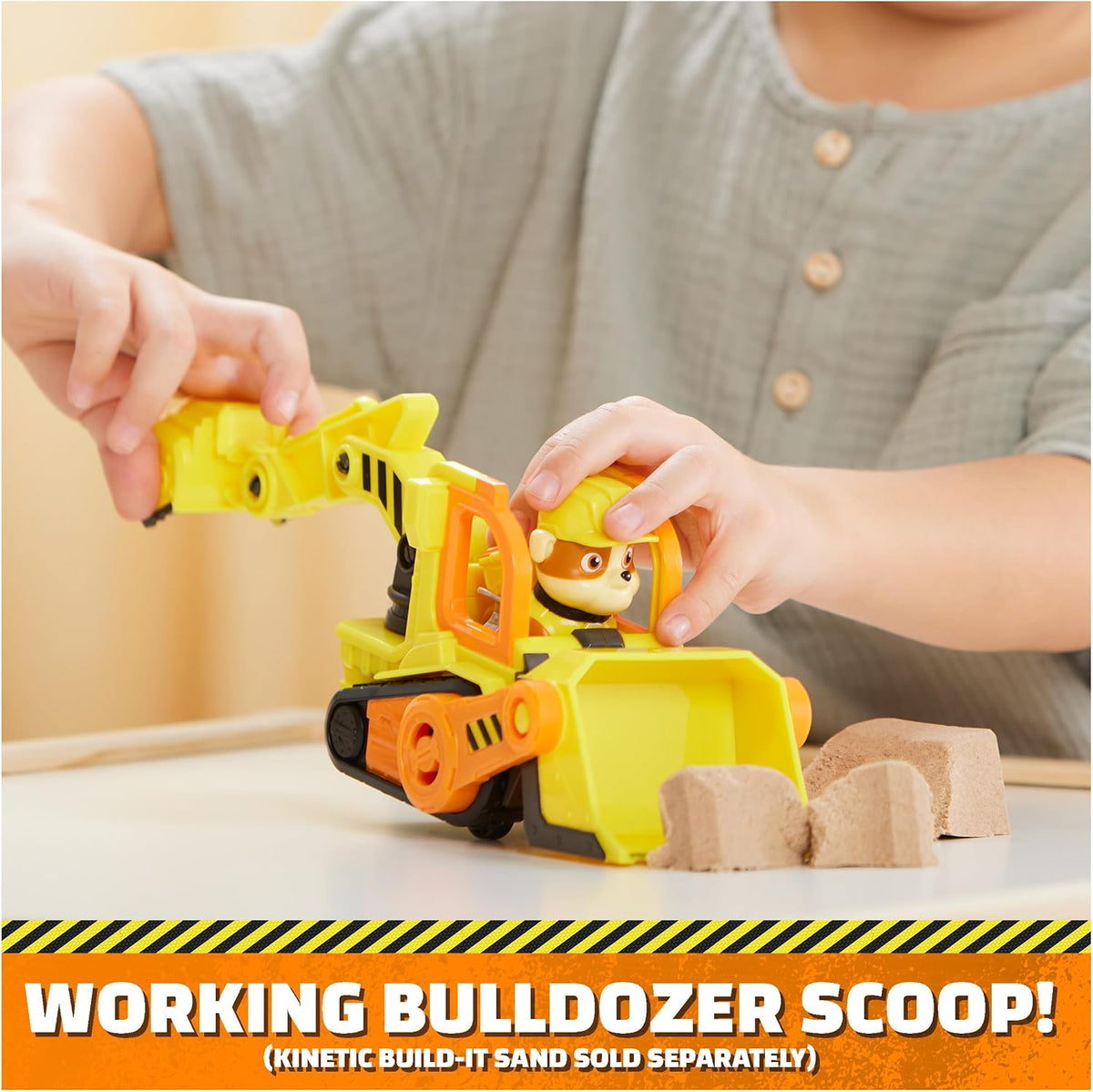Rubble & Crew Charger’s Crane Grabber Construction Toy & Action Figure – Fun for Kids & Family - Rubble's Bulldozer Truck - image 4