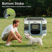 Siedihit 31" Dog Playpen, Cat Puppy Pen - Small / Grey - image 3
