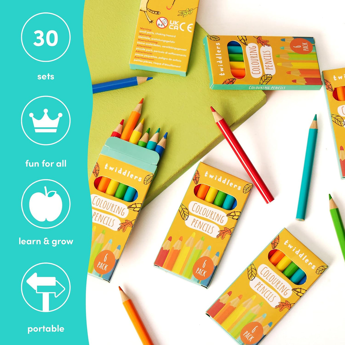 THE TWIDDLERS 30 Pack Mini Colored Pencils, 6 Pencils per box - 6 Count (Pack of 30) / 30 Pack - image 4