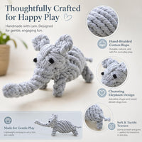 Dog Rope Toys, Puppy Teething Chew Toys for Small and Medium Dogs, 2 Pack – Essentials for Dogs - Grey Elephant - image 3