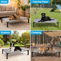 Elevated Dog Bed Raised Cooling Dog Cot for Large Dogs - Grey / 35.0"L x 25.0"W x 7.4"H - image 4