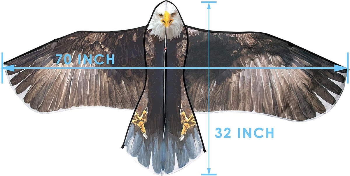 JEKOSEN huge bald eagle kite for kids and adults, 32 x 70 inch single line kite - view 2