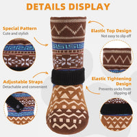 Dog Socks Shoes for Hot Pavement - Brown / X-Small(4 Pack) - image 2