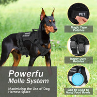 No Pull Tactical Dog Harness Medium Sized Dog, Service Dog Vest - Small(Chest:23.5-32.6",Neck:15-18") / Black - image 3