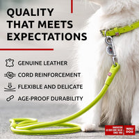 WAUDOG Rolled Leather Dog Leash 4Ft * 0.3 in for Small Medium - Green / 4Ft * 0.3 in - image 3