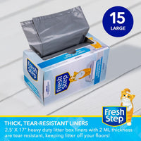 Fresh Step Drawstring Cat Litter Liners, Scented, 2-Pk - Unscented / 15 Count (Pack of 12) - image 4