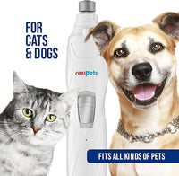 Cat and Dog Nail Grinder - Rechargeable Electric Pet Nail Clipper & Trimmer- Painless Paws Grooming - Quiet 2-Speed Motor. 3 Size Ports for Small, Medium, Large Pets- Up to 4 Hours of Charge