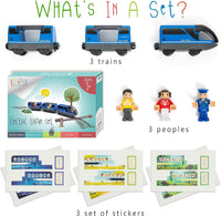 Kipipol Battery Operated Action Locomotive Toy Train Set for Wooden - image 2
