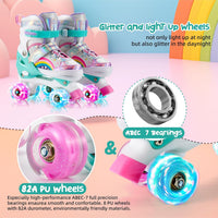SHDSL pink rainbow light up adjustable roller skates for girls - view 9
