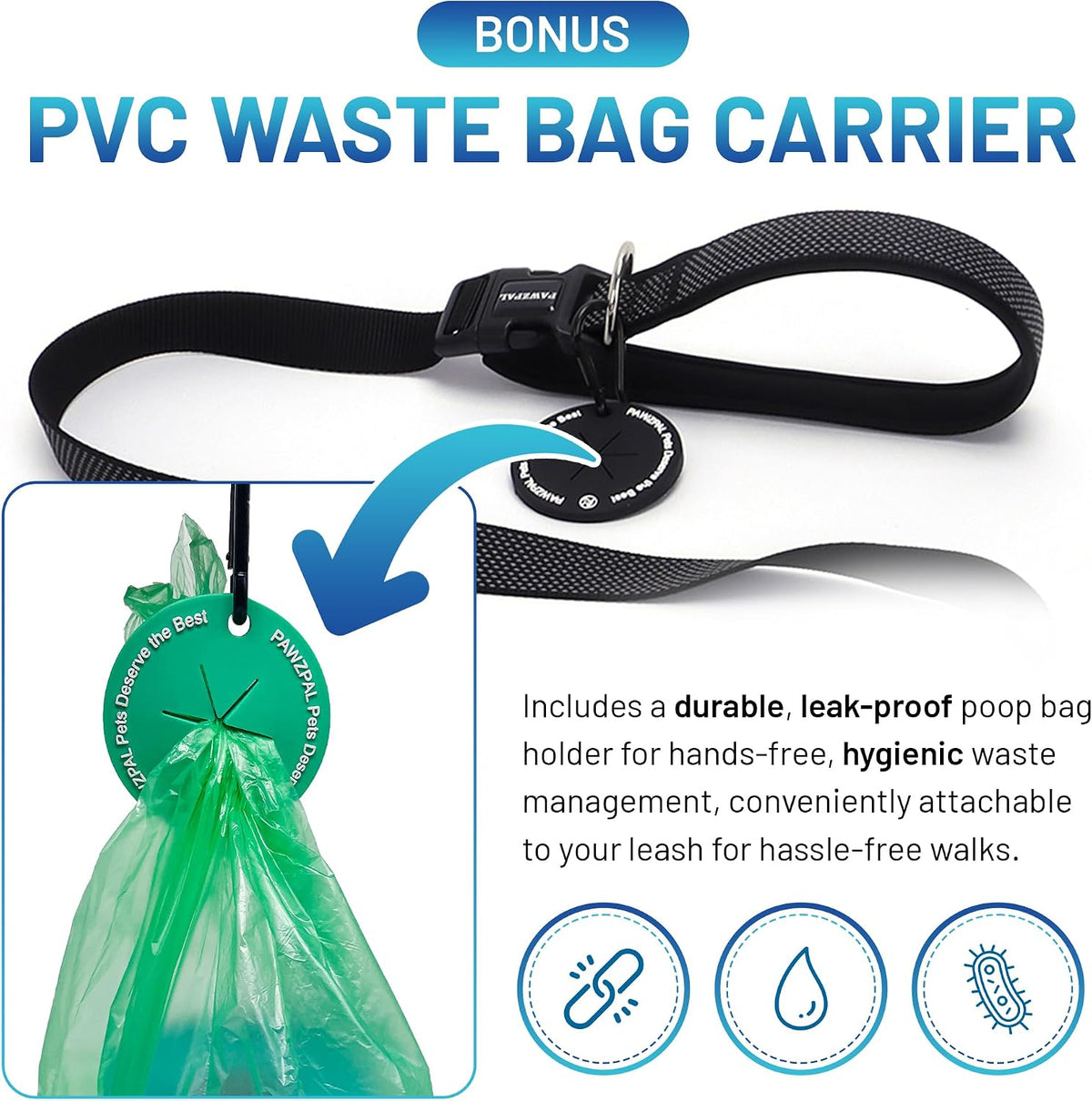 Hands Free Dog Leash, Waist & Crossbody 2-in-1 for Jogging & Hiking – Essentials for Dogs - Black / Medium (6–8FT) - image 4