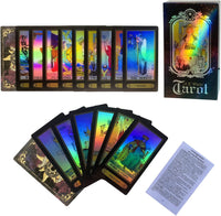 SUNHHX Tarot Cards Set, 78 Surface Laser Tarot Cards with English Instructions Book for Beginners