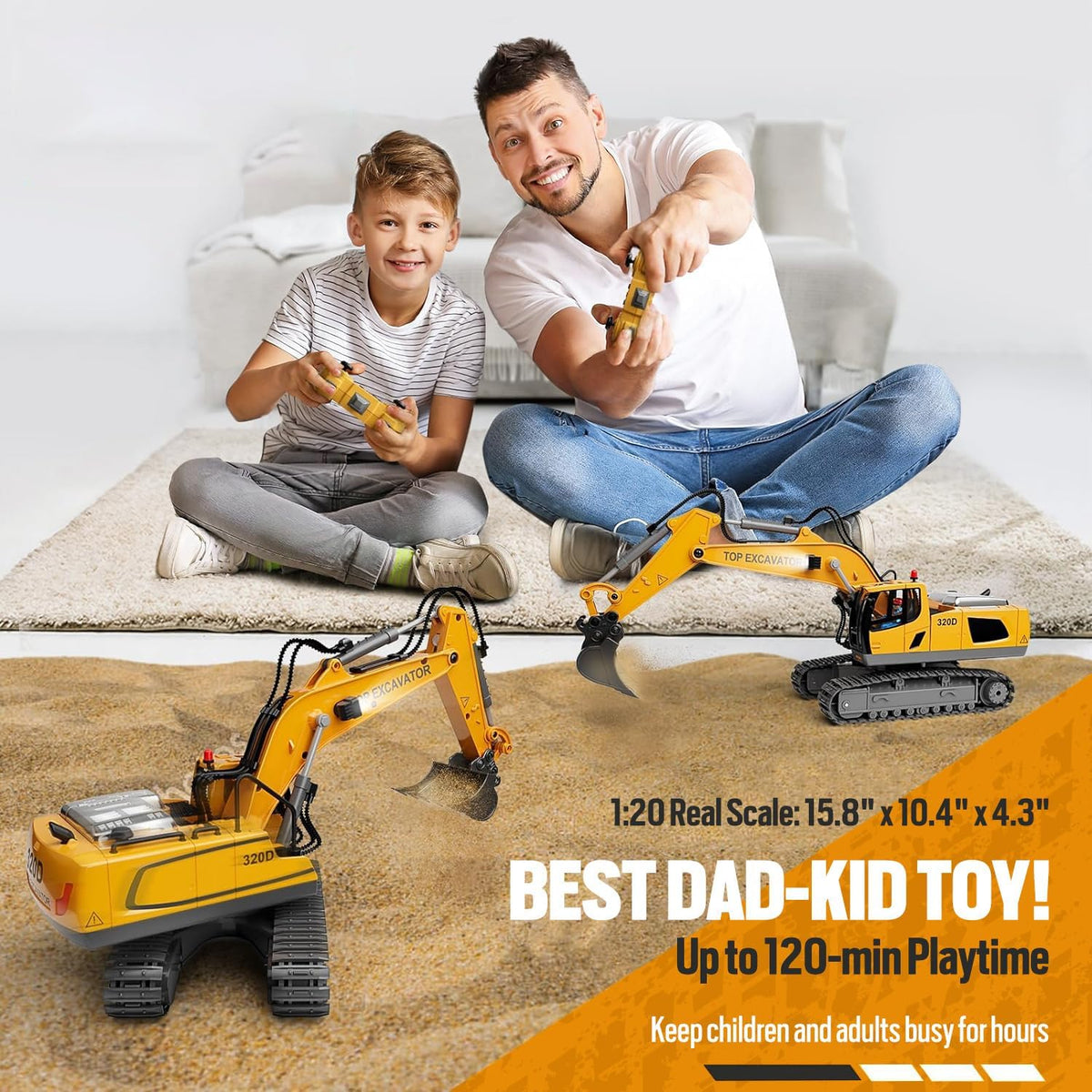 KIDMARKT Remote Control Excavator Toy for Boys - Excavator 1 - image 3