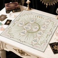 Knana white velvet tarot cloth with Celtic cross and moon design - view 7