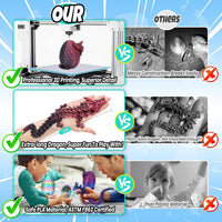 3D Printed Dragon Egg, Mystery Articulated Crystal Dragon Egg Fidget Toys, 3D Print Surprise - Laser Black and Red - image 4