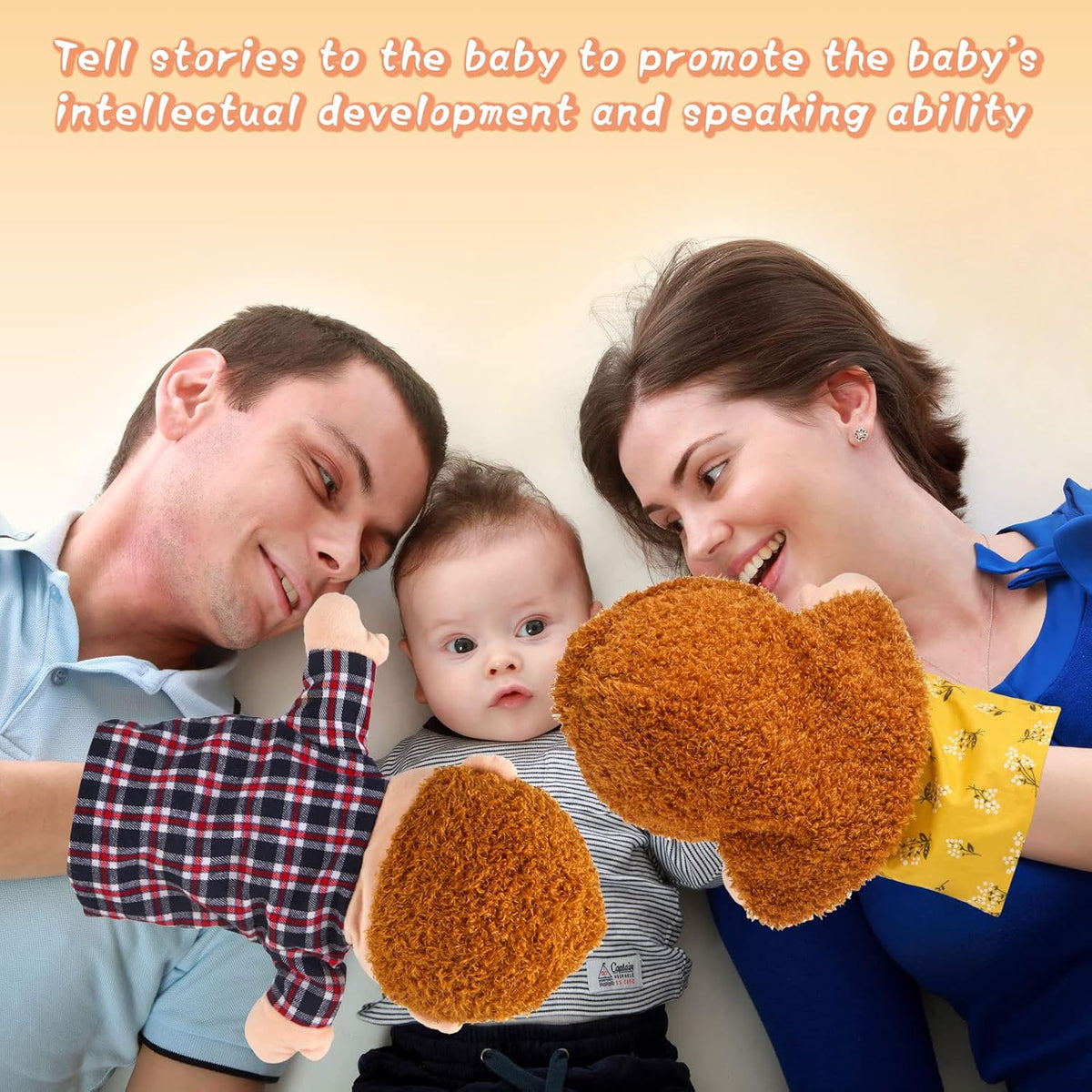 6 Pcs Family Hand Puppets 12 Inch Grandparents, Mom & Dad - 6 Family A - image 4