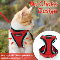 rabbitgoo Cat Harness and Leash Set, Escape Proof Vest - S / Red - image 2