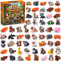 Celltestria 18PCS 3D Printed Skeleton Fidget Toys with Coffin Storage - 64Pcs 3D Animals