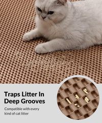 Cat Litter Mat, Cut to Fit Any Place - Khaki / 47x35 Inch - image 4