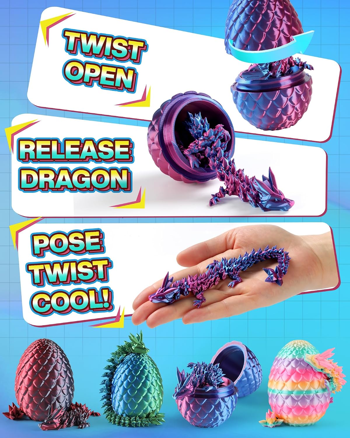 Rapean 8" 3D Printed Dragon Eggs - image 3