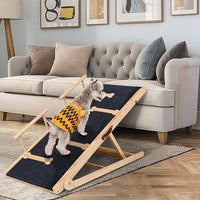 Dog Ramp for Bed Couch Extra Wide Folding Pet Ramps for Large Dogs to Get on Bed, Portable Doggie Steps 6 Adjustable Height 27.3”, 47.3" Long