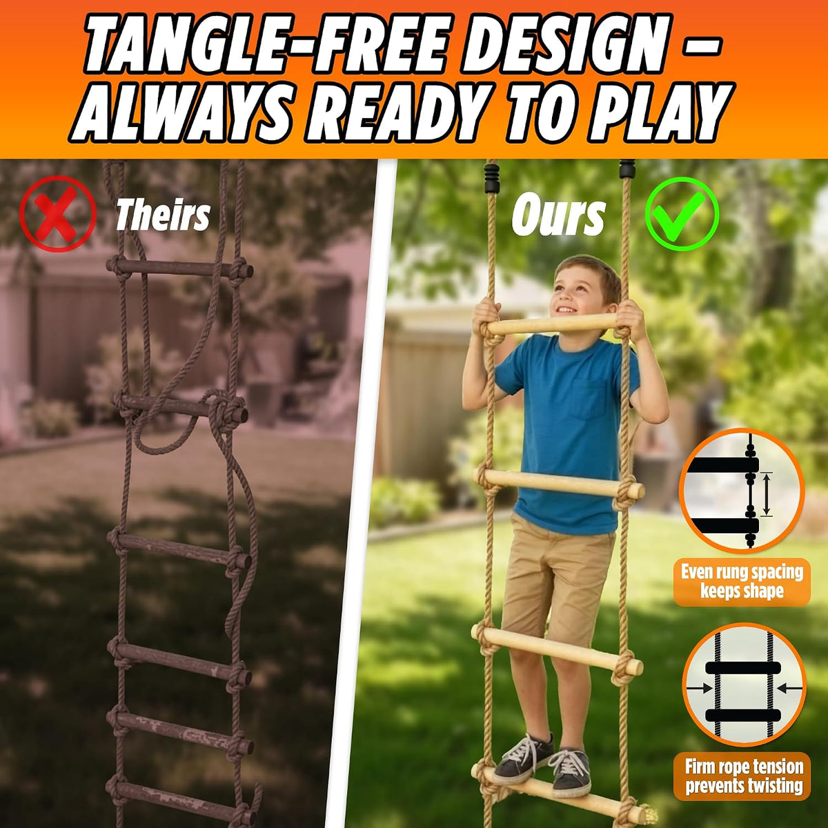 Wooden Rope Ladder for Kids - image 4