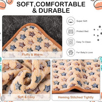 Reginary 4 Pcs Waterproof Guinea Pig Blankets Washable Small Animal Fleece Bedding Absorbent Guinea Pig Cage Liners Reusable Pet Pee Pad Sleep Mat for Hamster Ferret(Star Pattern,24 x 47 Inch)