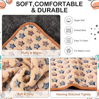 4 Pcs Waterproof Guinea Pig Blankets Washable Small Animal Fleece Bedding Absorbent Guinea Pig Cage Liners Reusable Pet Pee Pad Sleep Mat Pad Cover for Hamster Ferret (Star Pattern)